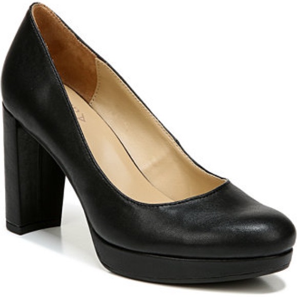Naturalizer Black Block Heel Pumps 8W - Picture 1 of 5